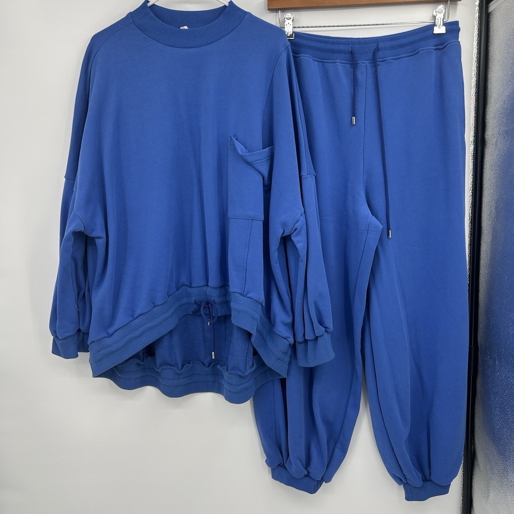 Nap Loungewear Womens 2 Piece Set XXL Blue Cozy Casual Flowy Oversize Minimalist